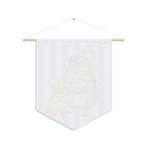 Vintage Kitsch Lamb & Bunny Easter MCM Purple Wall Pennant | lovevisionkarma.com