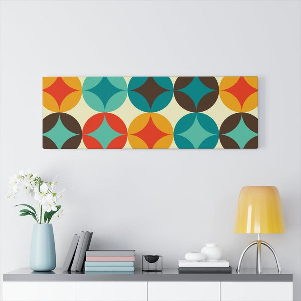 Retro Geometric Burst Multicolor Mid Century Modern Canvas Gallery Wrap | lovevisionkarma.com