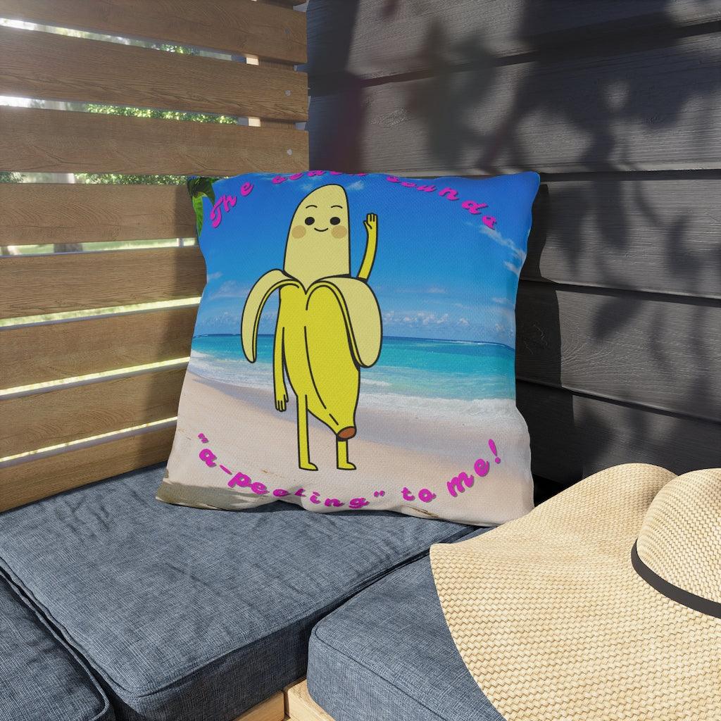 Cute Banana "A-peeling" Outdoor Pillow | lovevisionkarma.com