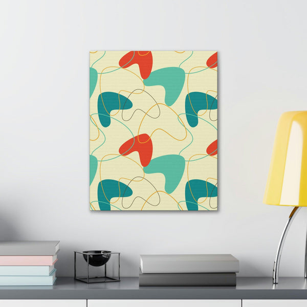 Retro 50s Atomic Boomerang Mid Century Mod, Canvas Gallery Wrap Wall Art | lovevisionkarma.com
