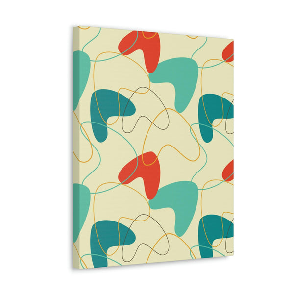 Retro 50s Atomic Boomerang Mid Century Mod, Canvas Gallery Wrap Wall Art | lovevisionkarma.com