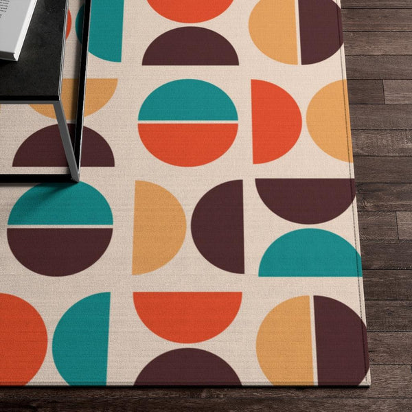 Retro Geometric Multicolor Mid Century Mod Anti-Slip Rug | lovevisionkarma.com