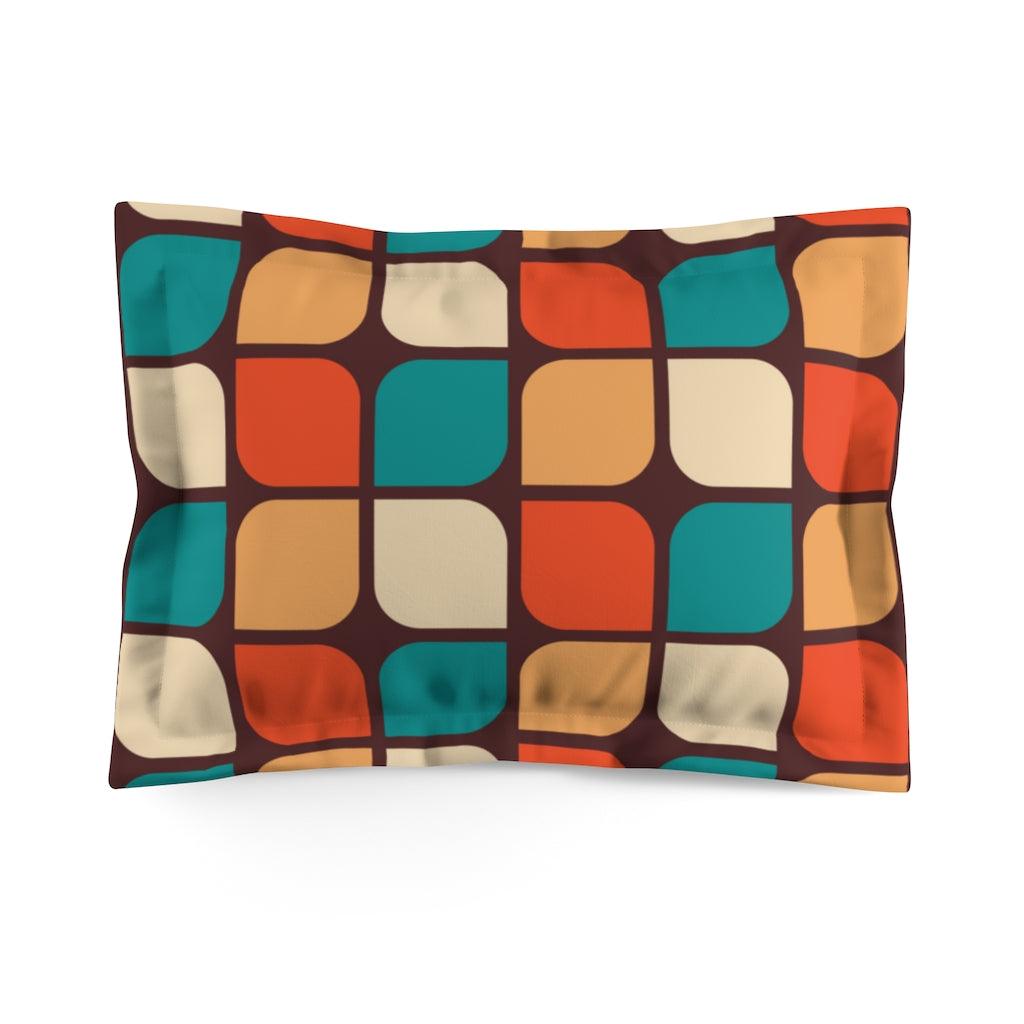 Retro Geometric Mid Century Multicolor Pillow Sham | lovevisionkarma.com