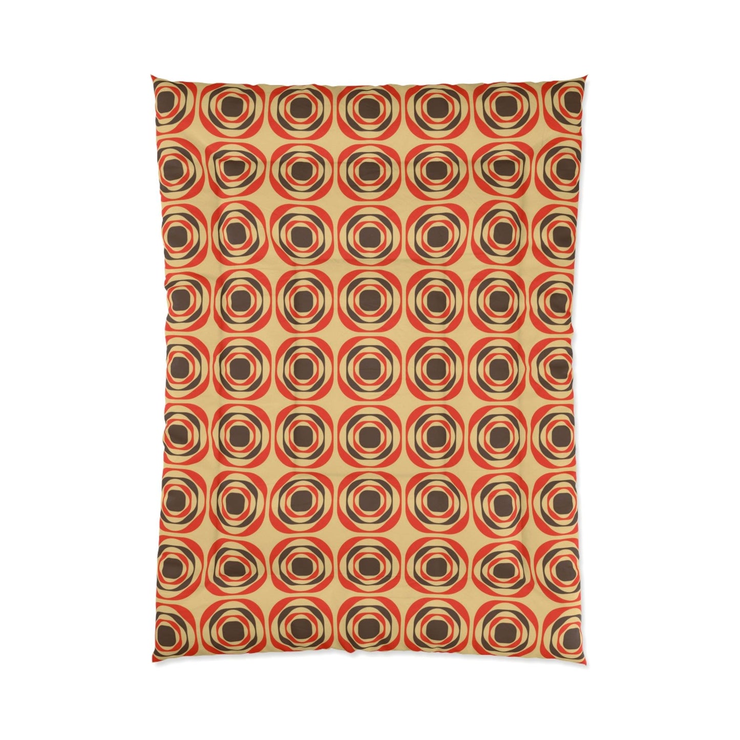 Retro 60s 70s Funky Mid Century Mod Geo Brown & Orange Comforter | lovevisionkarma.com