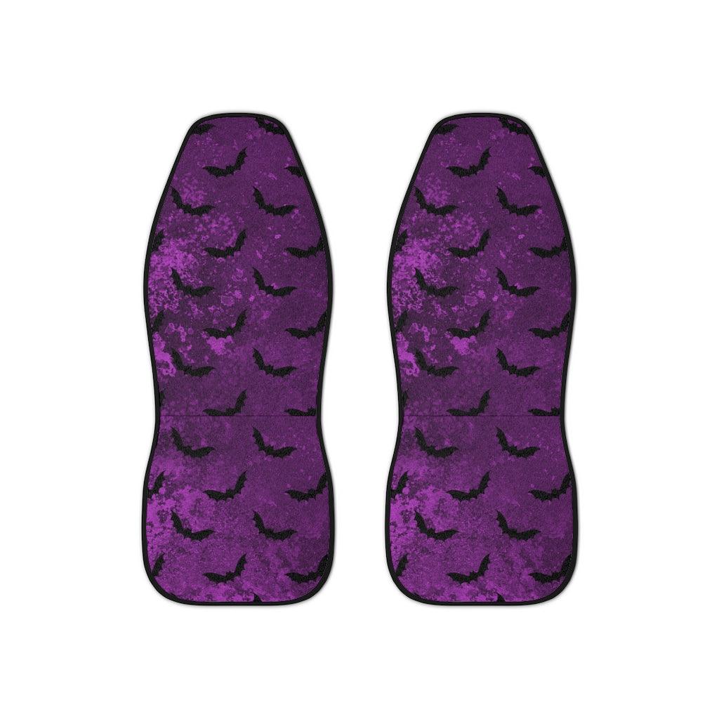 Bats Distressed Style Purple Glam Goth Car Seat Covers | lovevisionkarma.com