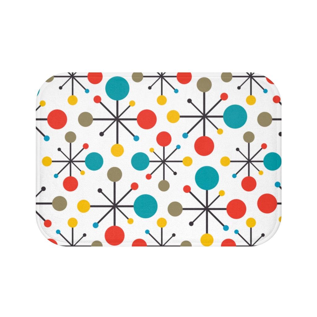 Retro 50s Atomic Starburst Colorful MCM Bath Mat | lovevisionkarma.com