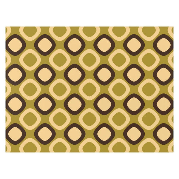 Retro Mod Squares Green & Brown MCM Anti-Slip Rug | lovevisionkarma.com