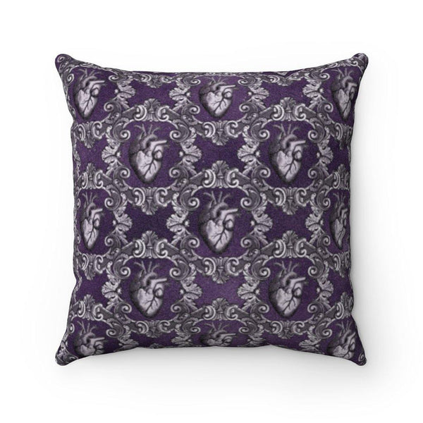Vampire Heart Halloween/Valentine Pillow Grey & Purple Goth Glam Decor | lovevisionkarma.com