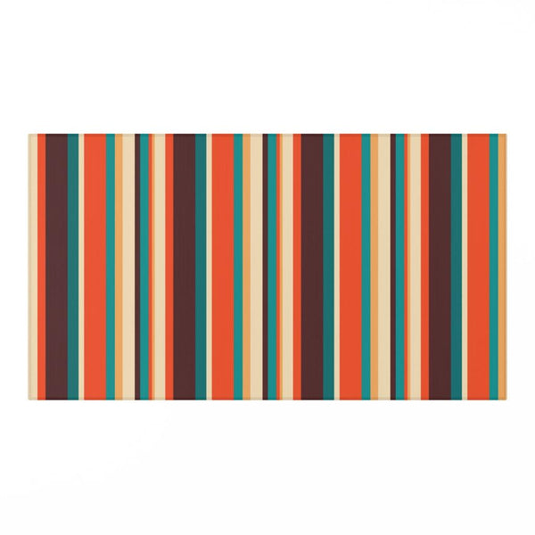 Retro 60s 70s Stripes Multicolor MCM Anti-Slip Rug | lovevisionkarma.com