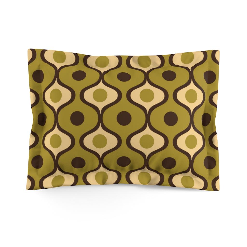Retro 60's, 70's Geometric MCM Green Pillow Sham | lovevisionkarma.com