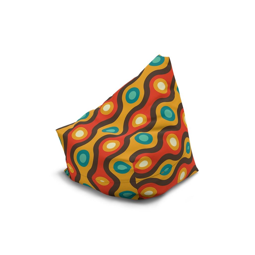 Mid Century Mod Groovy Multicolor Bean Bag Chair COVER | lovevisionkarma.com