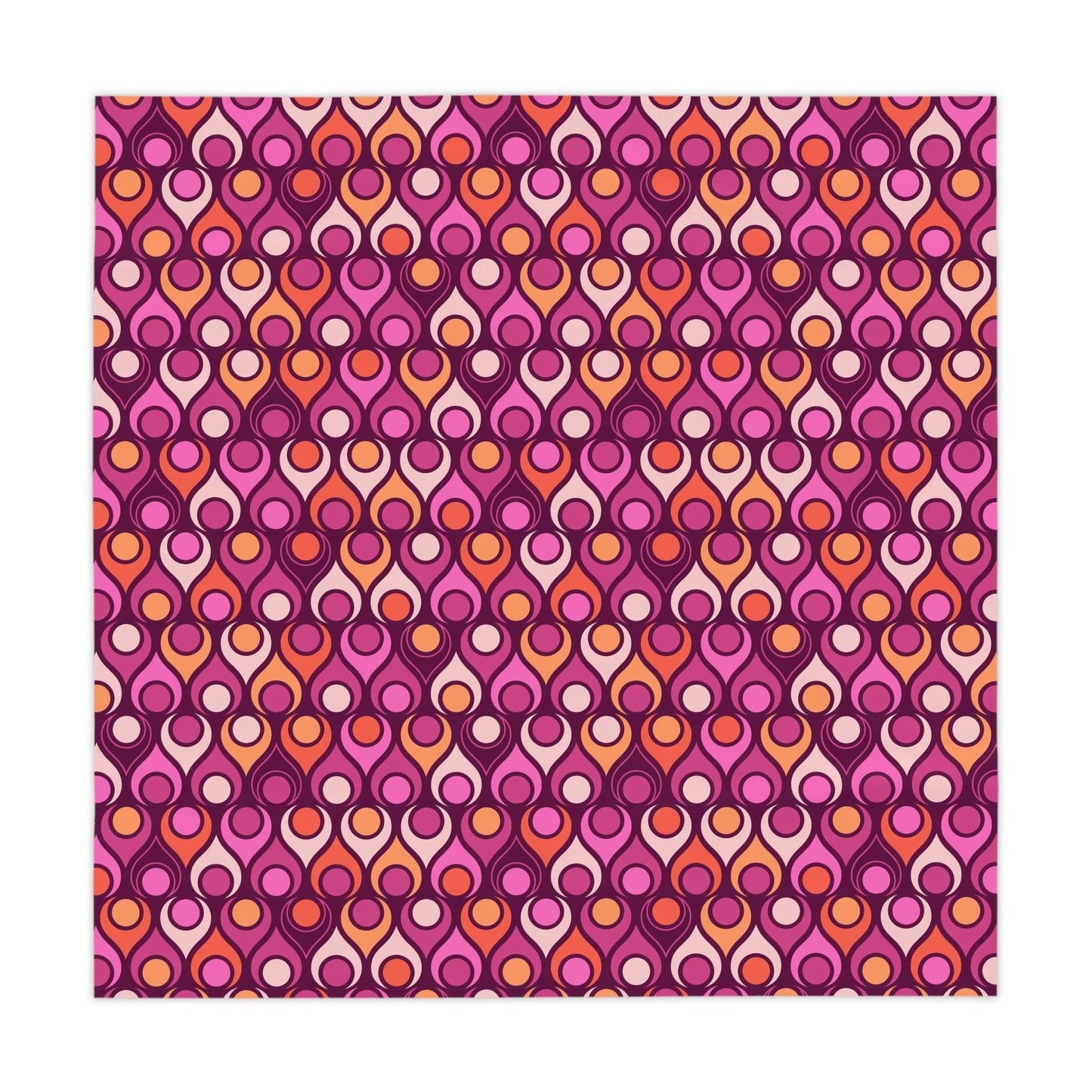 Retro Groovy Mod MCM Magenta Purple Tablecloth | lovevisionkarma.com