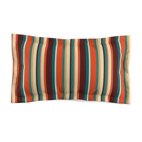 Retro 60s, 70s Brown, Orange and Cream Striped MCM Pillow Sham | lovevisionkarma.com