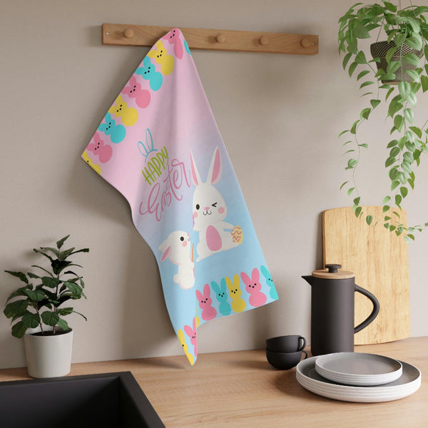 Cute Easter Bunny Colorful Kitchen Tea Towel | lovevisionkarma.com