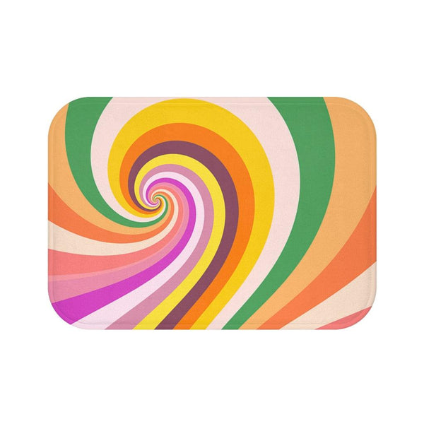 Groovy 60's Candy Swirl Colorful MCM Bath Mat | lovevisionkarma.com