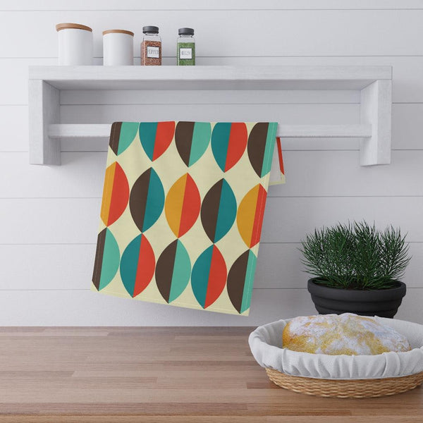 Retro 50's Mid Century Mod Colorful Ovals Kitchen Towel | lovevisionkarma.com