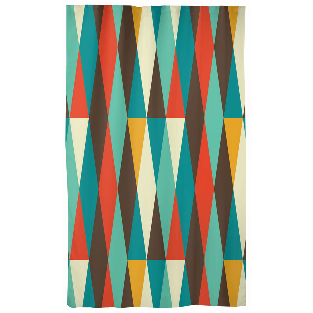 Retro Mid Century Mod Diamonds Multicolor Curtains | lovevisionkarma.com