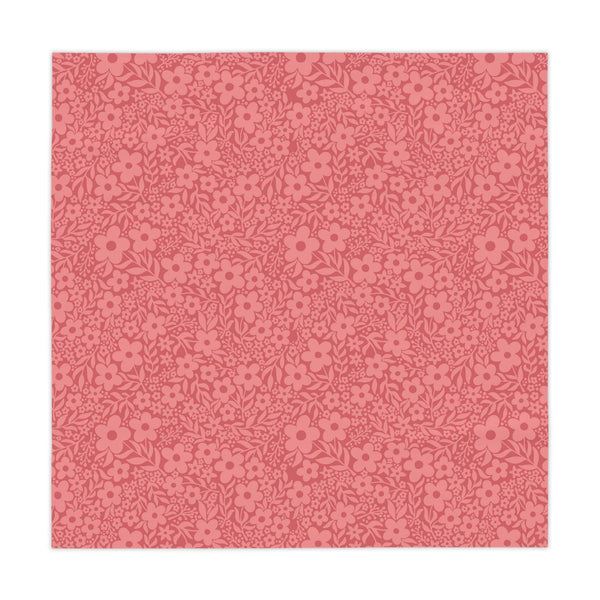 Retro Minimalist Flowers Mid Century Monochromatic Coral Pink Tablecloth | lovevisionkarma.com