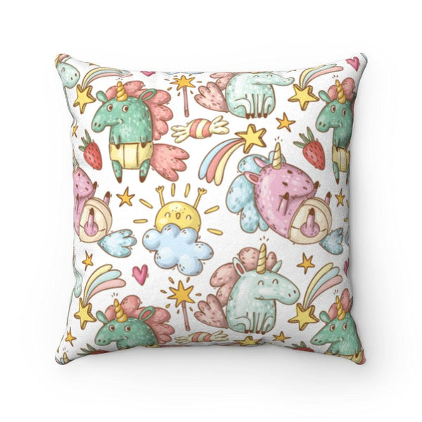 Unicorns Whimsical Pillow | lovevisionkarma.com