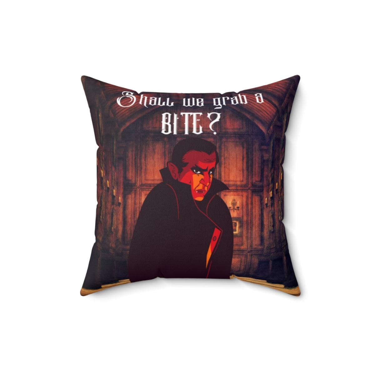 Retro Dracula Funny Vampire Halloween Pillow | lovevisionkarma.com