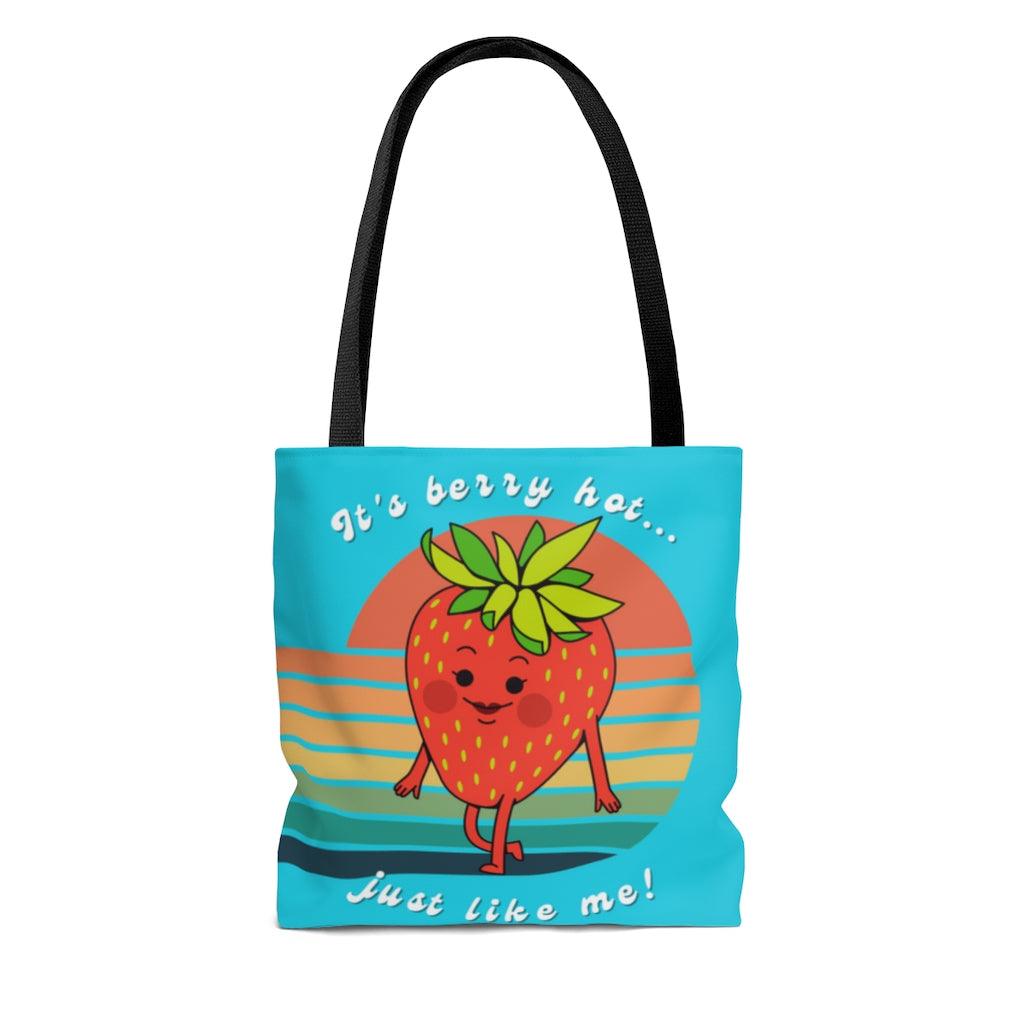 Cute Summer "Berry Hot" Retro Tote Bag | lovevisionkarma.com