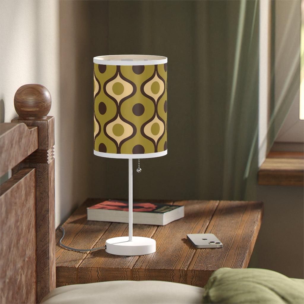 Retro Geometric Bulbs Olive Green MCM Tabletop Lamp | lovevisionkarma.com