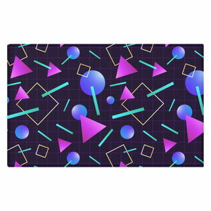 Retro 80s 90s Aesthetic Throwback Indigo and Purple Anti-Slip Rug | lovevisionkarma.com