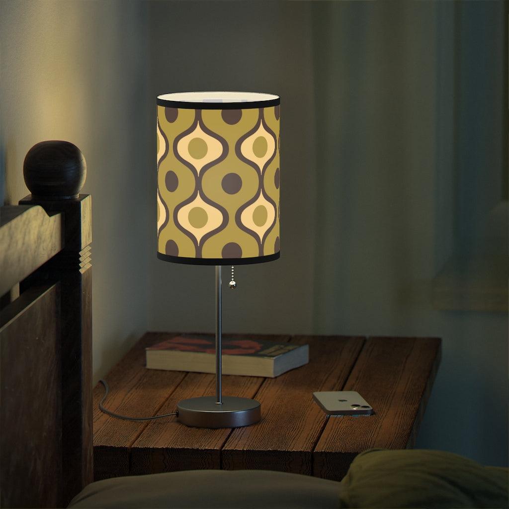 Retro Geometric Bulbs Olive Green MCM Tabletop Lamp | lovevisionkarma.com