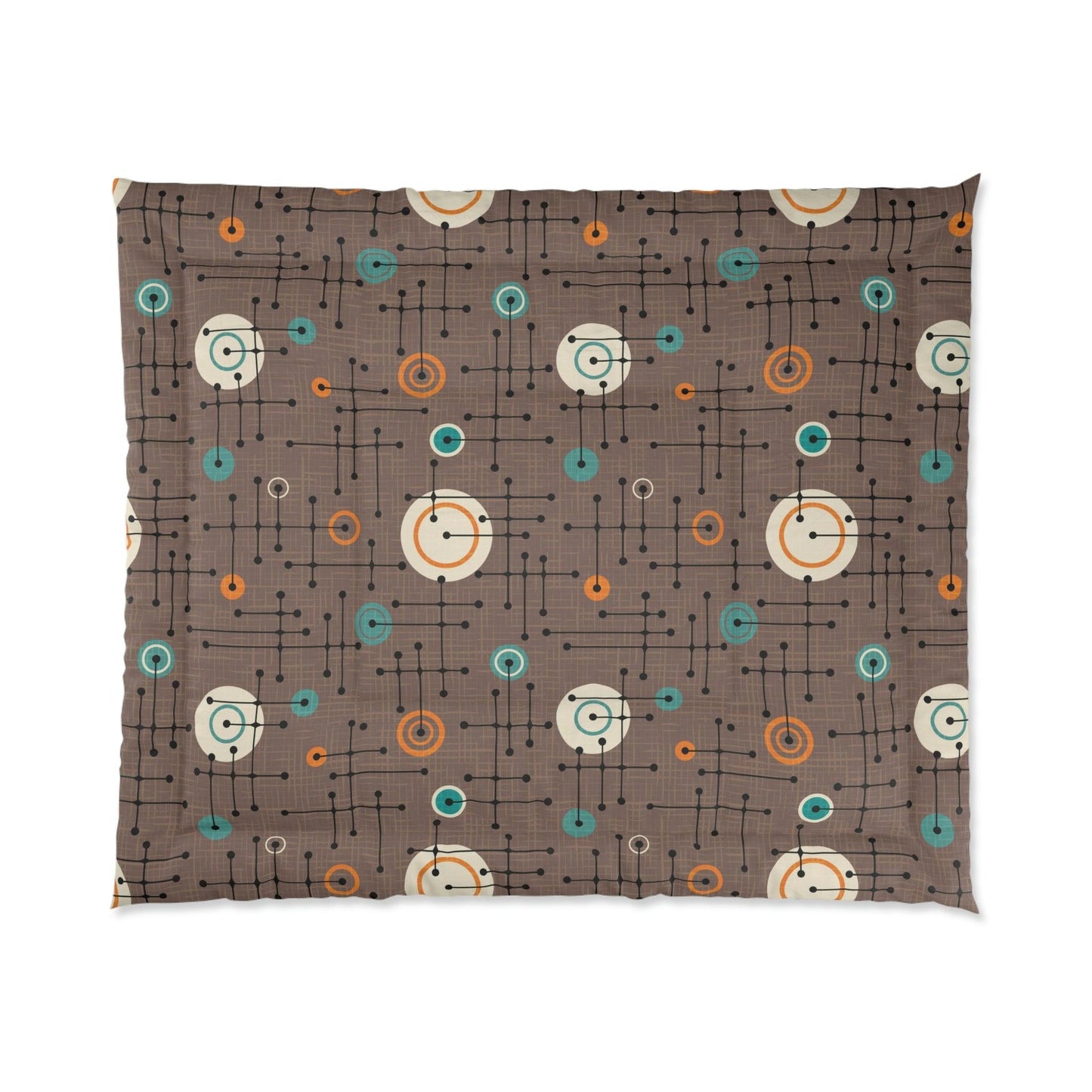 Retro 50s Eames Inspired Mid Century Mod Brown Comforter | lovevisionkarma.com