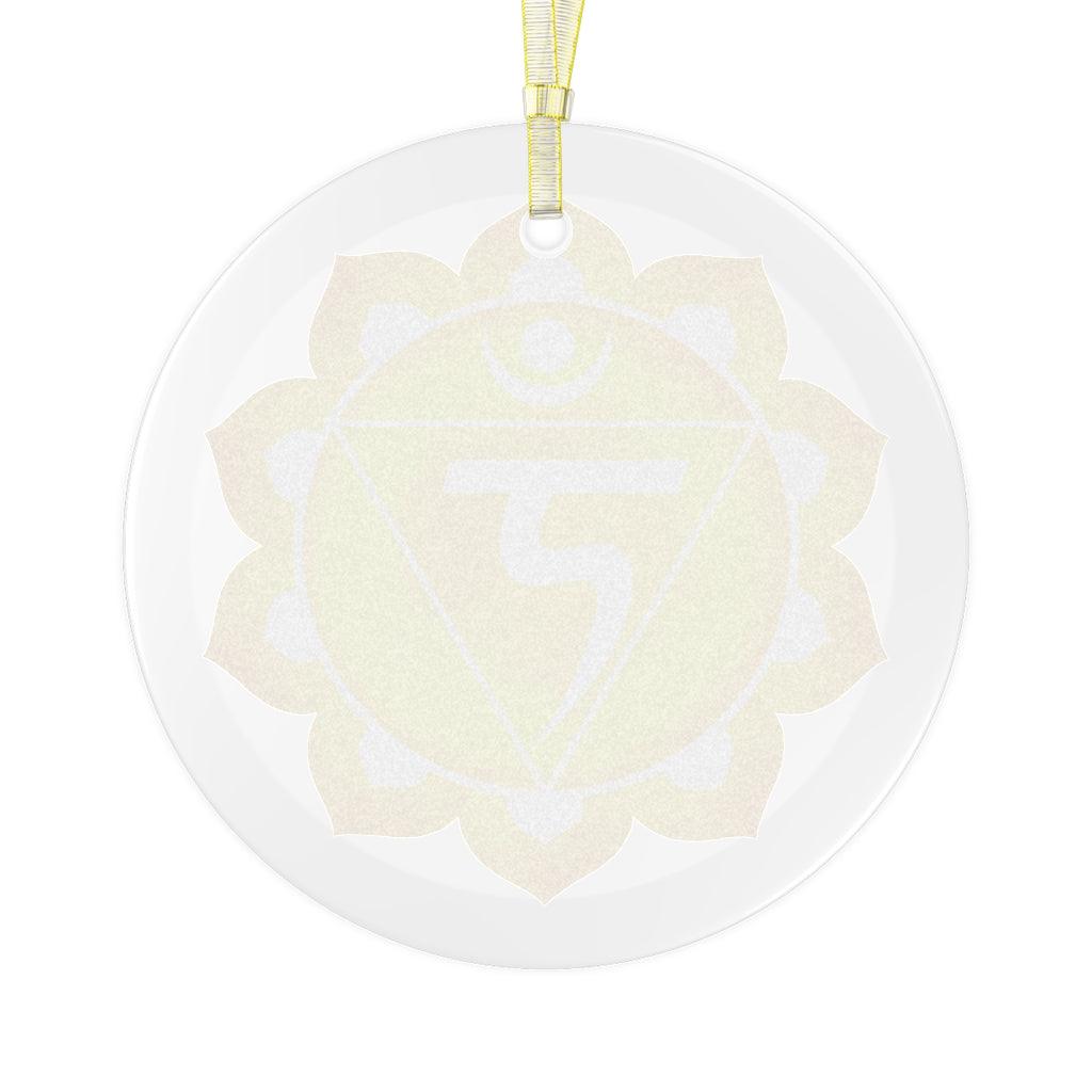 Manipura, Solar Plexus or Third Chakra Glass Ornament, Yoga Christmas Ornament | lovevisionkarma.com