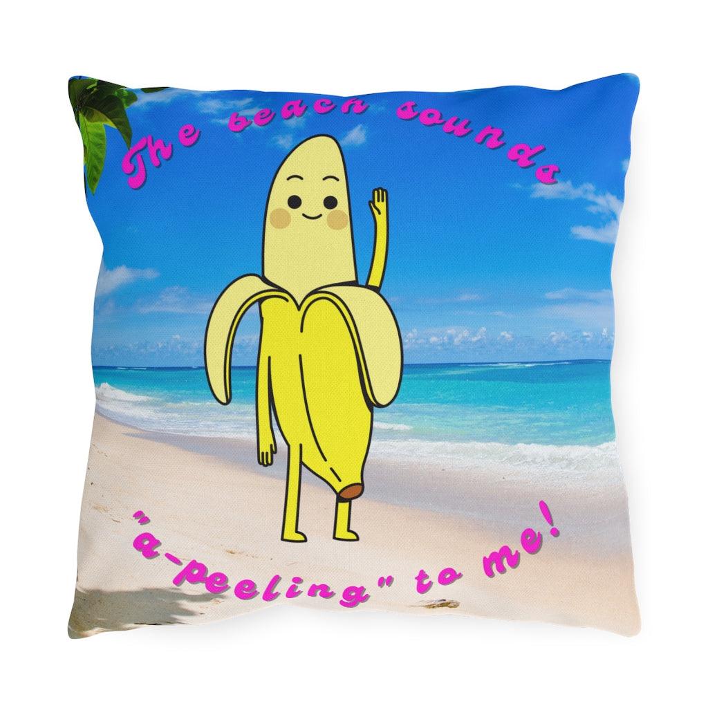 Cute Banana "A-peeling" Outdoor Pillow | lovevisionkarma.com