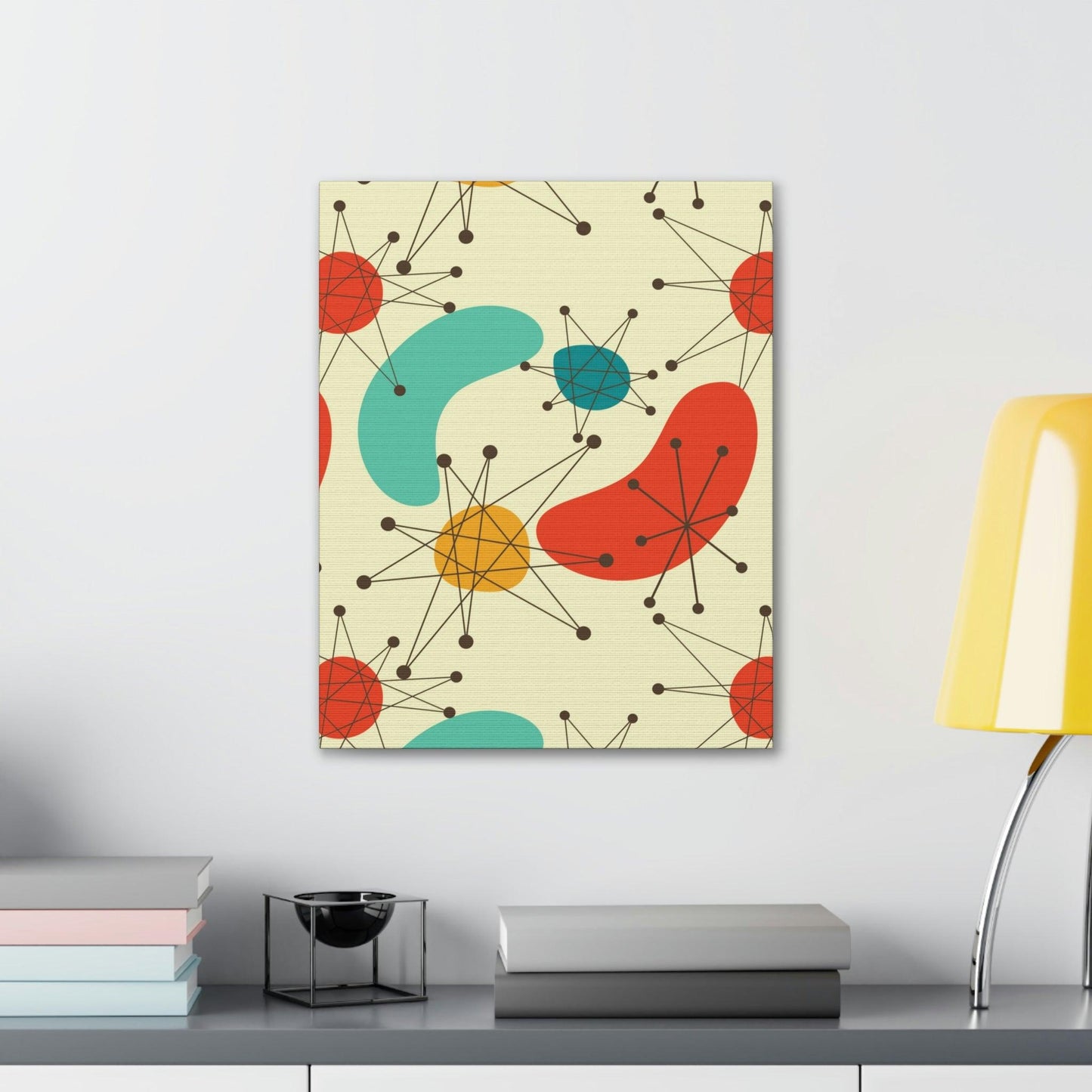 Retro 50s Atomic Burst and Boomerang Mid Century Mod Canvas Gallery Wrap | lovevisionkarma.com