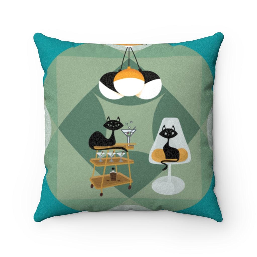 Retro Atomic Cool Cats Mid Century Lounge Throw Pillow | lovevisionkarma.com