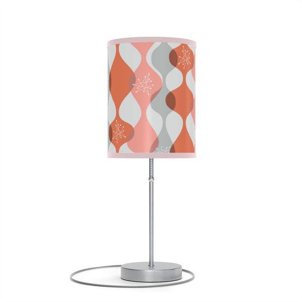 Mid Century Modern Pink Burst and Waves Tabletop Lamp | lovevisionkarma.com