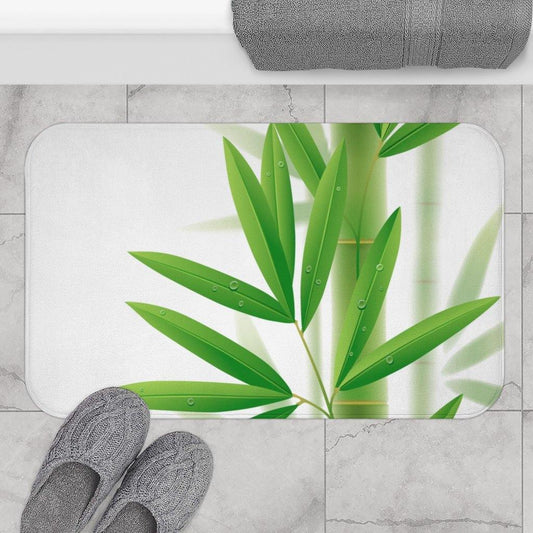 Bamboo Print Botanical Bath Mat | lovevisionkarma.com