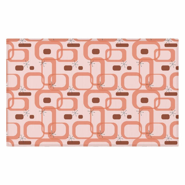 Atomic Pink Mid Century Mod Geometric Anti-Slip Rug | lovevisionkarma.com