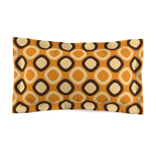 Retro Mod Squares Orange Mid Century Modern Pillow Sham | lovevisionkarma.com