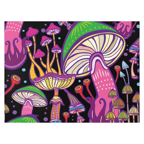 Retro Trippy Mushroom Hippie Colorful Anti-Slip Rug | lovevisionkarma.com