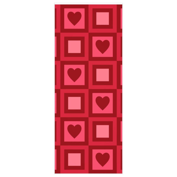 Valentine Gift Wrapping Paper, Red Mod Hearts & Squares | lovevisionkarma.com