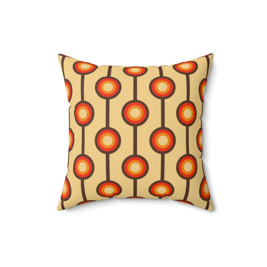 Funky 70s Retro MCM Brown, Orange & Cream Pillow | lovevisionkarma.com