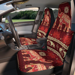 Boho Elephant & Lotus Hippie Chic Red Car Seat Covers | lovevisionkarma.com