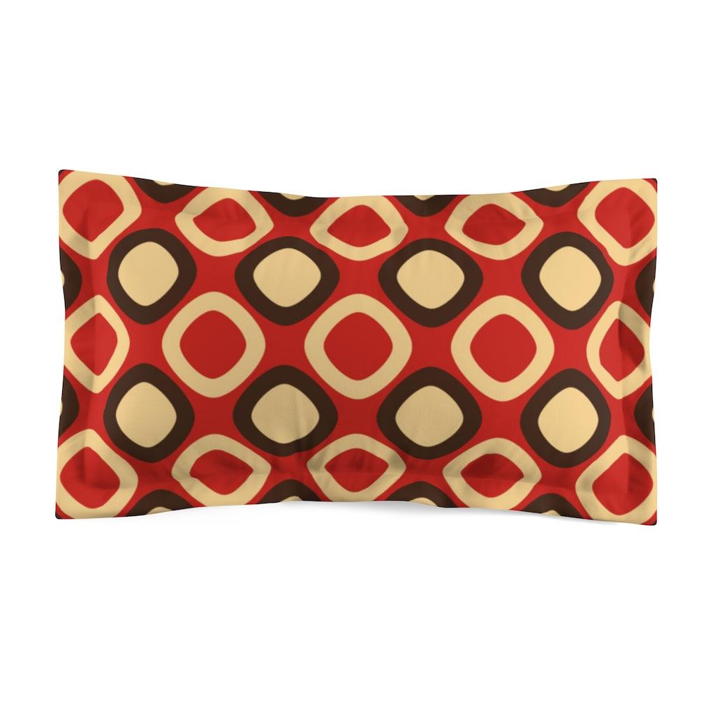 Retro Mod Squares Dark Orange MCM Pillow Sham | lovevisionkarma.com