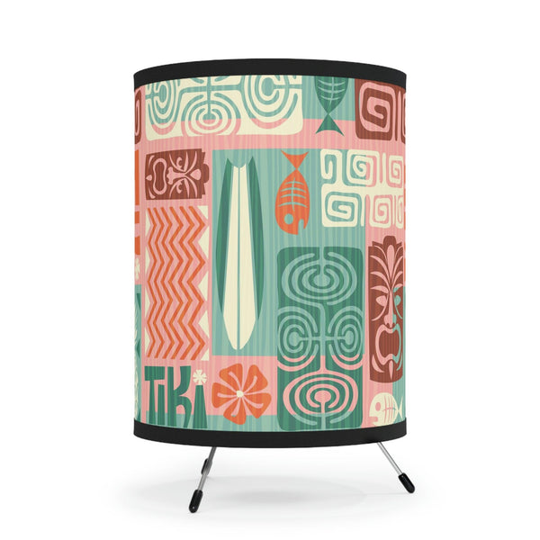 Tiki Inspired Retro 60s MCM Multicolor Tabletop Tripod Lamp | lovevisionkarma.com