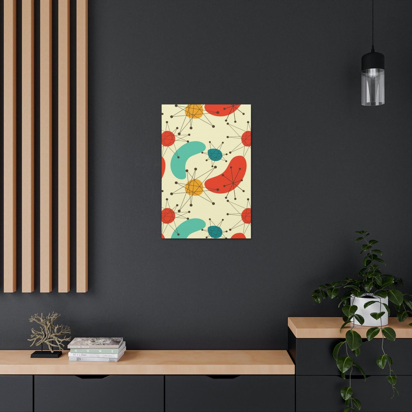 Retro 50s Atomic Burst and Boomerang Mid Century Mod Canvas Gallery Wrap | lovevisionkarma.com