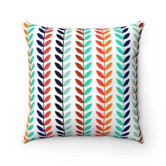 Retro Danish Flower Vines Scandinavian Multicolor MCM Pillow | lovevisionkarma.com