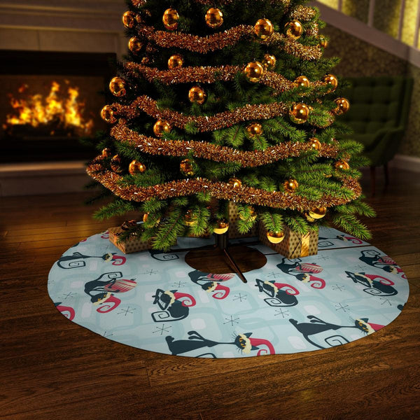 Atomic Cats Retro Mid Century Mod Christmas Tree Skirt | lovevisionkarma.com