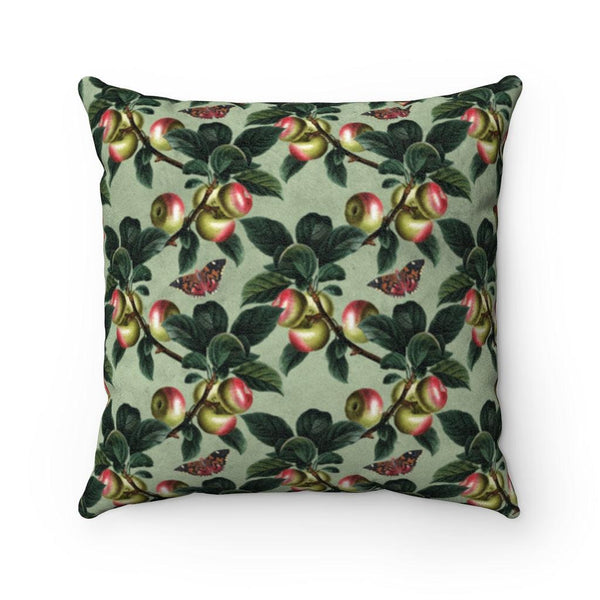 Vintage Botanical Apples &  Butterflies Multicolor Woodland Pillow | lovevisionkarma.com