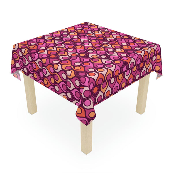 Retro Groovy Mod MCM Magenta Purple Tablecloth | lovevisionkarma.com