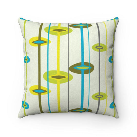 Vintage 50s Retro Mid Century Abstract Blue & Green Pillow | lovevisionkarma.com