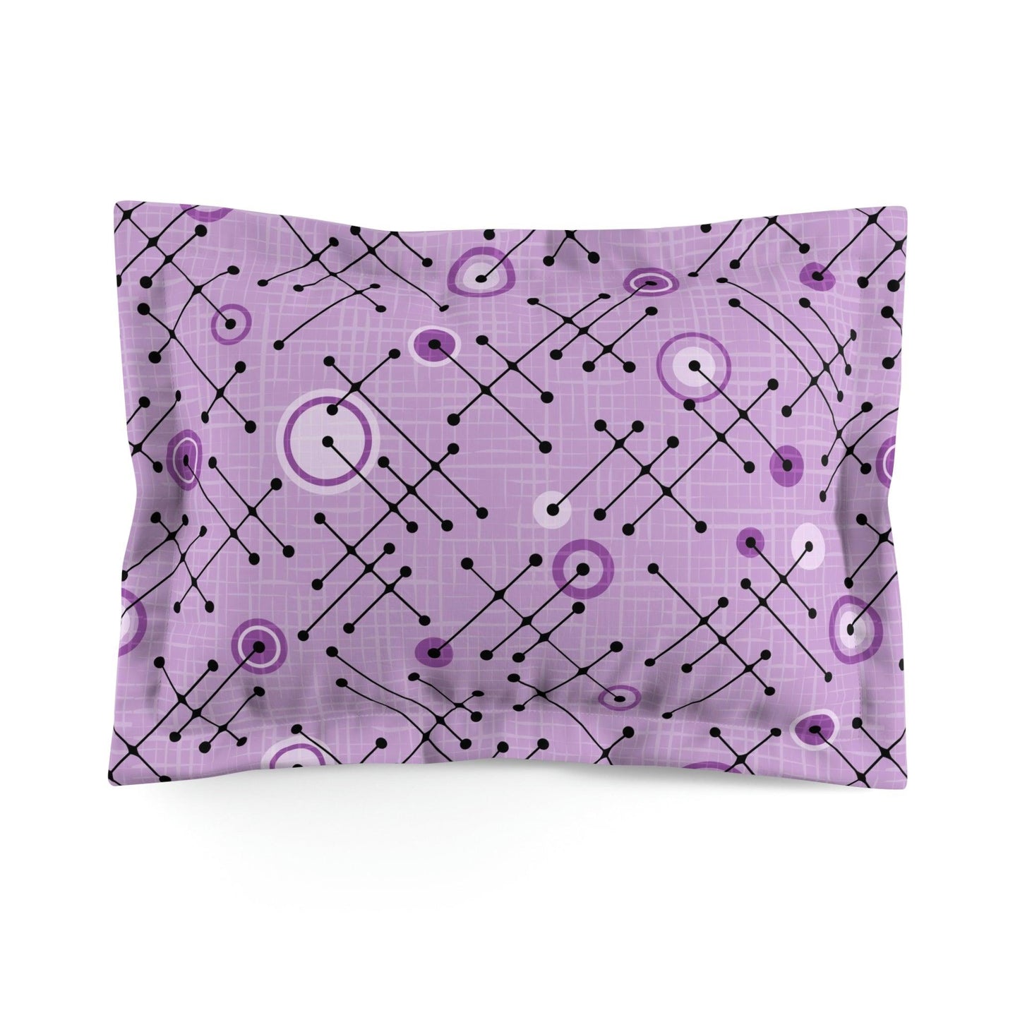 Retro 50s Eames Inspired Lines MCM Purple Pillow Sham | lovevisionkarma.com